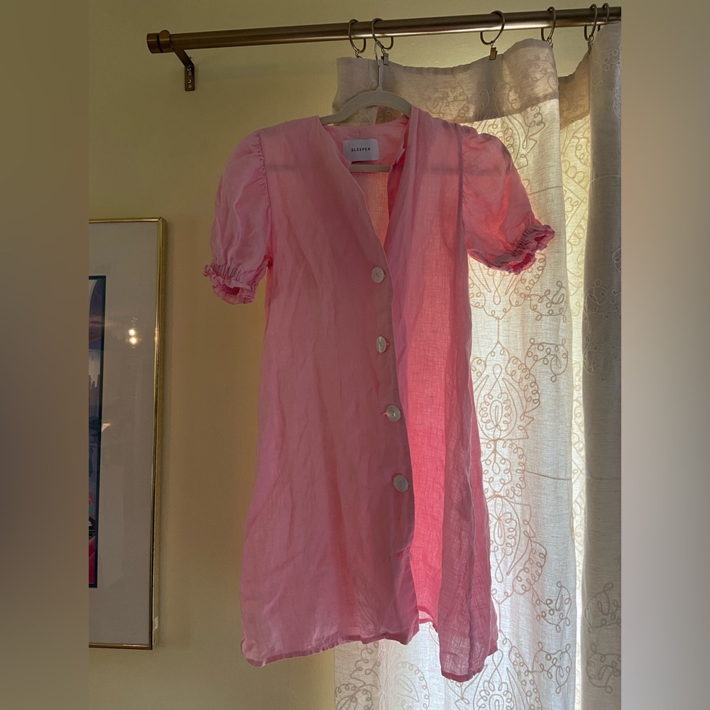 Pink Button-Up Dress